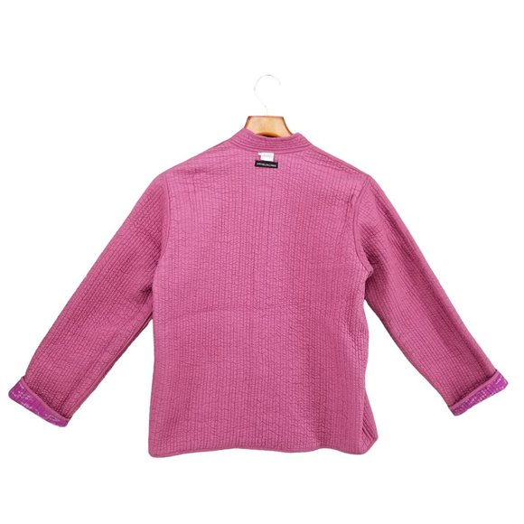 Sam Hilu Silk Reversible Jacket Womens Pink Purple Button Front Size S - Picture 4 of 13